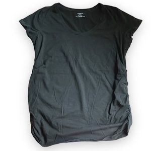 LMotherhood maternity Black ruched Crewneck T-shirt